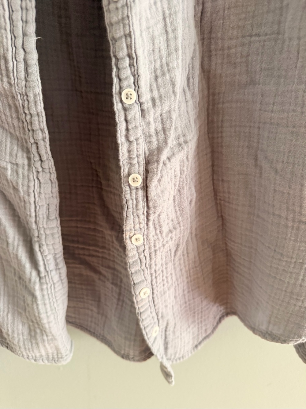 Dylan Light Blue-Grey Cotton Gauze Shirt size medium - Picture 3 of 9